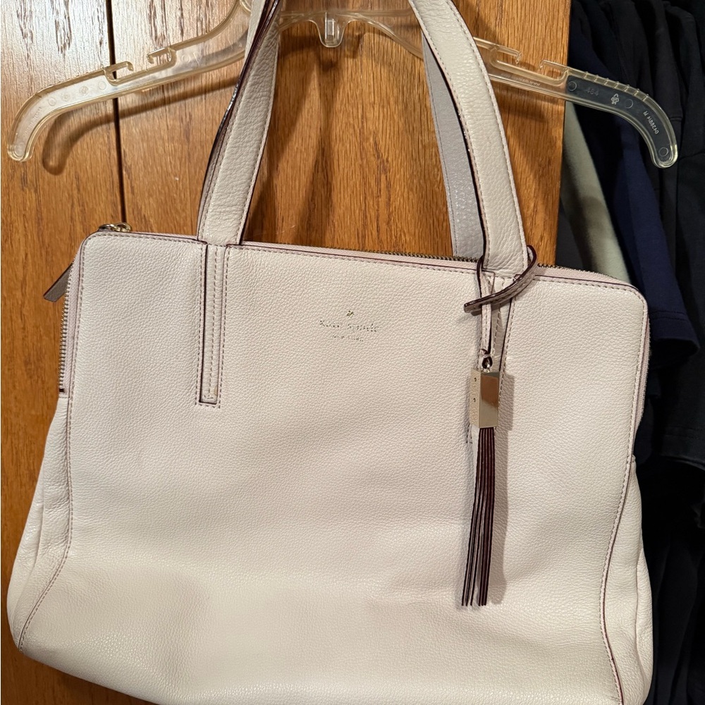 kate spade Blush Pink Leather Tote with Tassel Charm